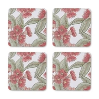 Natalie Red Australian Gumnut  Square  Coaster Set 4pk