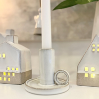 Lucia Ceramic Candleholder with Handle