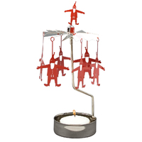Rotary Candle Holder Santa Red 17cmH