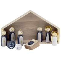 Nativity Timber 10pc Box Set 30 x 4cm