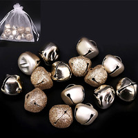 Champagne Mixed  2cm Bells in Organza Bag 15pc