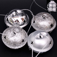 Silver  Mixed  4cm Bells in Organza Bag 4pc