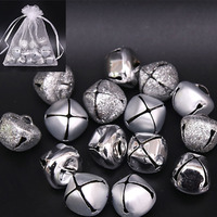 Silver  Mixed  2cm Bells in Organza Bag 15pc