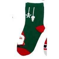 Kids Christmas Socks-Green Santa