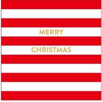 Stripe with Gold Foil Merry Christmas Paper Napkin