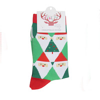 Adult Christmas Socks Santa Diamond Tree