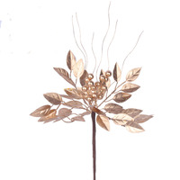 Gold Leaf Berry Stem 45cm