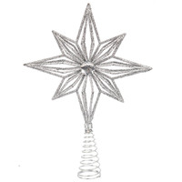 Silver Glitter Tree Topper 22cm