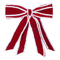 Deep Red White Velvet Bow with Clip 30cm
