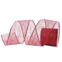 Red Mesh Ribbon 10cm x 5m