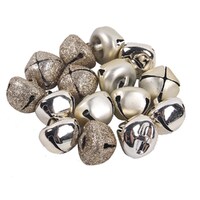 Champagne Mixed  2cm Bells in Organza Bag 15pc