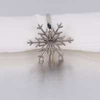 Snowflake Napkin Rings Silver 4 pc