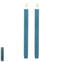 Green Taper Candle Unscented 2pk