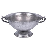 Antique Silver Metal Footed Bowl 33 x 18cm
