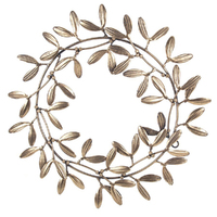 Gold Metal Mistletoe Wreath 33cm