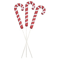 Red  Candy Cane Pick  3pc 