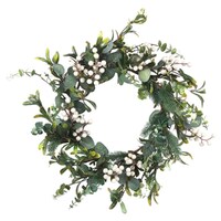  White Berry and Mixed Foliage  Wreath 45cm