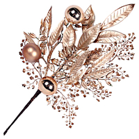 Copper Leaf and Bauble Stem B 40cm