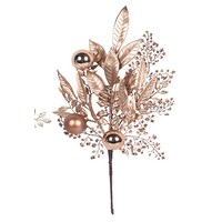 Copper Leaf and Bauble Stem B 40cm