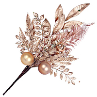 Copper Leaf and Bauble Stem A 40cm