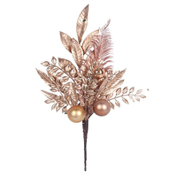 Copper Leaf and Bauble Stem A 40cm