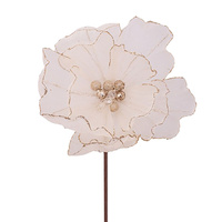 Cream Organza Magnolia on Stem