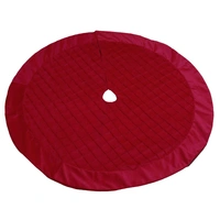 Red Velour Cross Hatched Christmas  Tree Skirt 120cm
