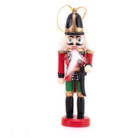 Traditional Nutcracker with Sword Hanging Christmas Decoration 13cm
