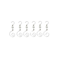 Decorative Ornament Hooks Clear 6 Pk