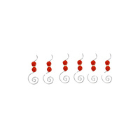 Decorative Ornament Hooks Red 6 Pk