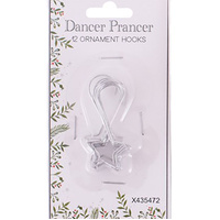 Decorative Ornament Hooks Silver  Star 12 Pk