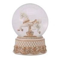Rocking Horse Musical  Christmas Snow Globe