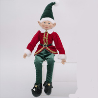 Jolly Christmas Elf in Red Jacket 43cm