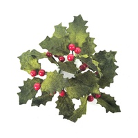 Holly Berry LED Taper Candle Wreath