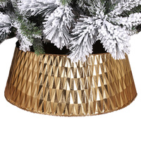 Gold Pleatd  Metal XL Christmas Tree Collar 3pc
