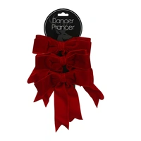 Red Velvet Bows 4cm 3pk
