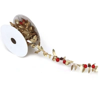 Gold Leaf Ribbon with Red Berries 1.8m