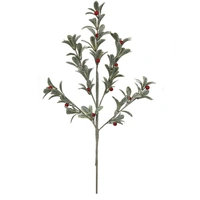 Glitter Red Berry Stem 58cm