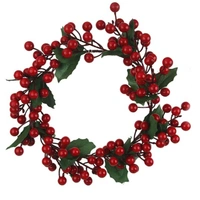 Large Red Berry Candle Ring or Small Wreath 40cm