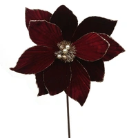 Burgundy Poinsettia with Glitter 31cm