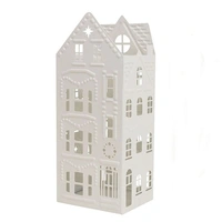 White Metal House Candle Holder Large 19 x 15 x 45.5 cm