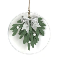 Felt Mistletoe Hanging Christmas Ornament Dark 15cm
