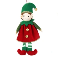 Fabric Hanging Christmas Elf Red Coat 26cm
