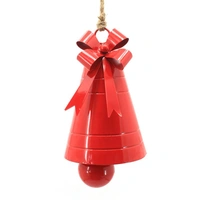 Red Metal Christmas Bell with Bow  30x 45cm