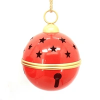 Red and Gold Metal Bell with Star  25 cm