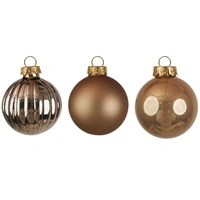 Mixed Rose Gold Glass 8cm Christmas Tree Baubles 9pk