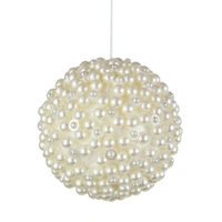 Pearl Hanging Christmas Bauble 8cm