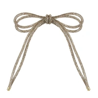 Champagne Pink  Diamonte Double Bow 15 x 18 cm