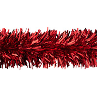 Thick Cut 20cm Shiny Red Tinsel 2m