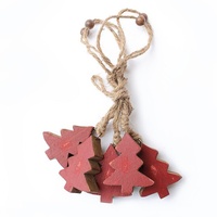 Pine timber garland red tree L115 cm